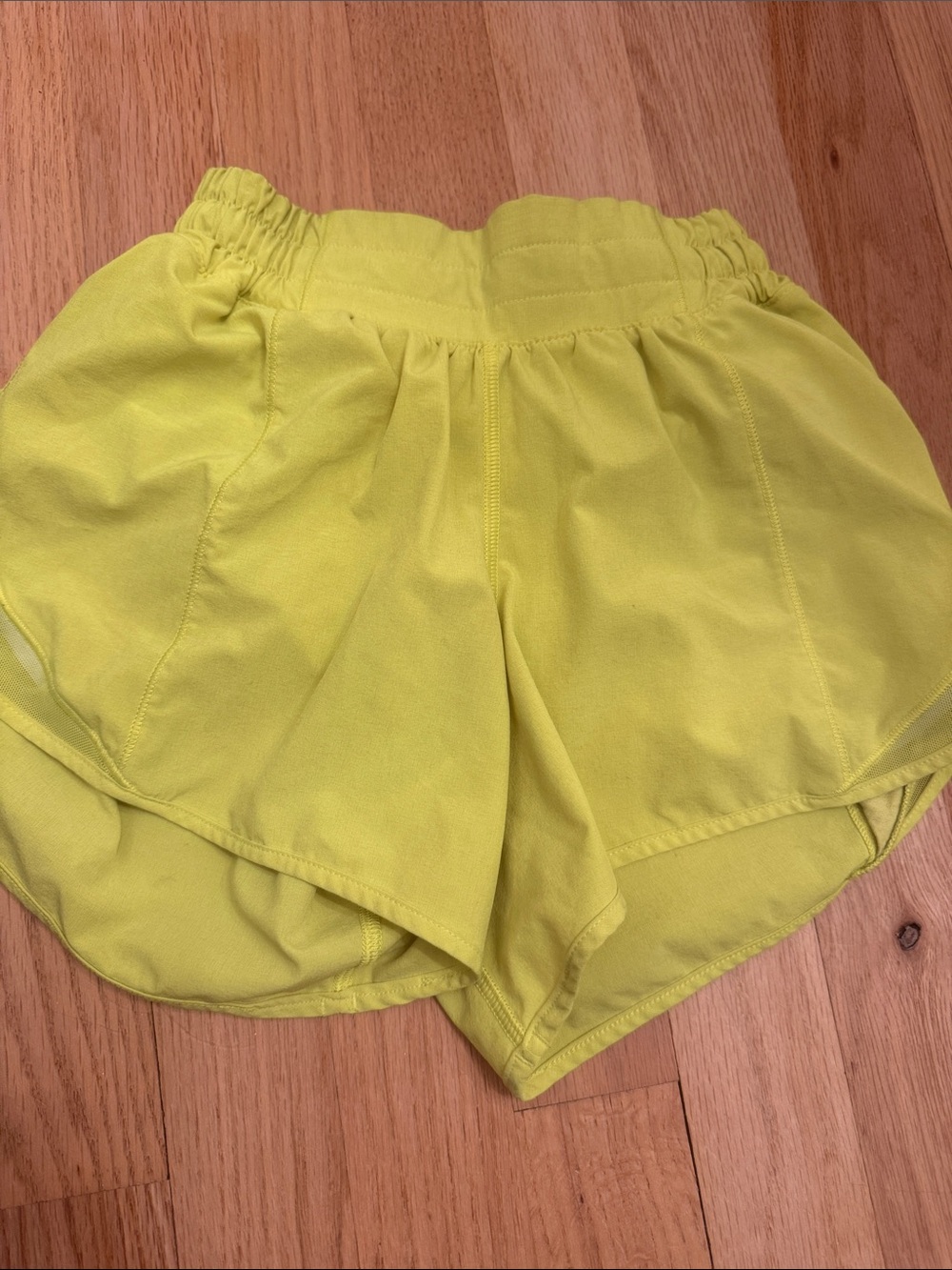 lululemon athletica Neon Yellow Athletic Running Shorts
